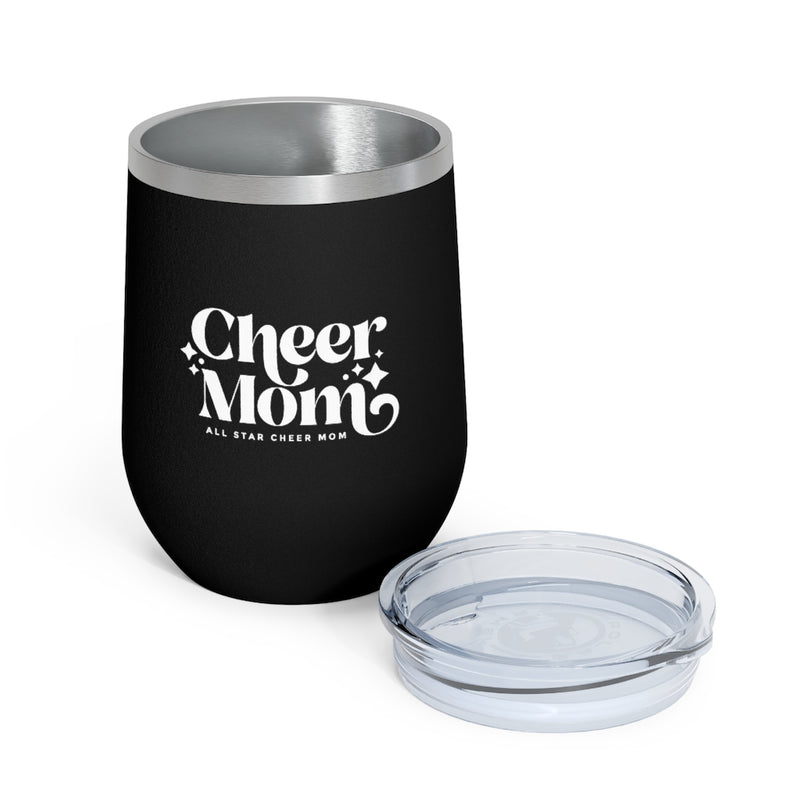 Cheer Mom 12oz Insulated Wine Tumbler Black