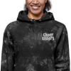 Unisex Champion tie-dye hoodie with embroidered logo